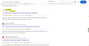 Construction security service Phoenix